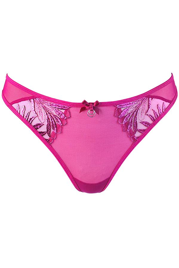Brilliance Embroidery Thong Panty Pink Shimmer