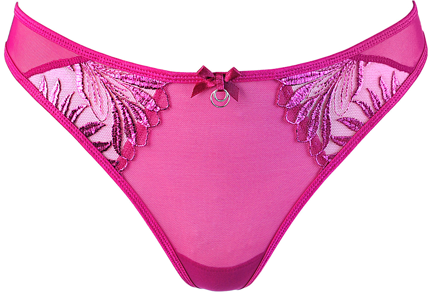 Axami 10258 Embroidery Thong Panty Brillance Pink Shimmer