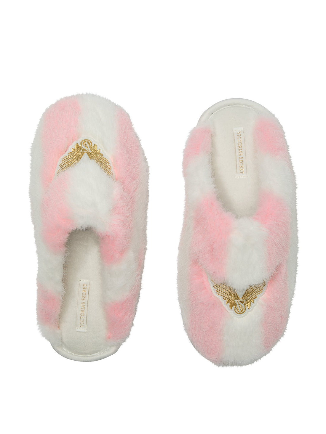 Victoria's Secret Luxe Plush Closed-Toe Slippers Heritage Stripe Medium