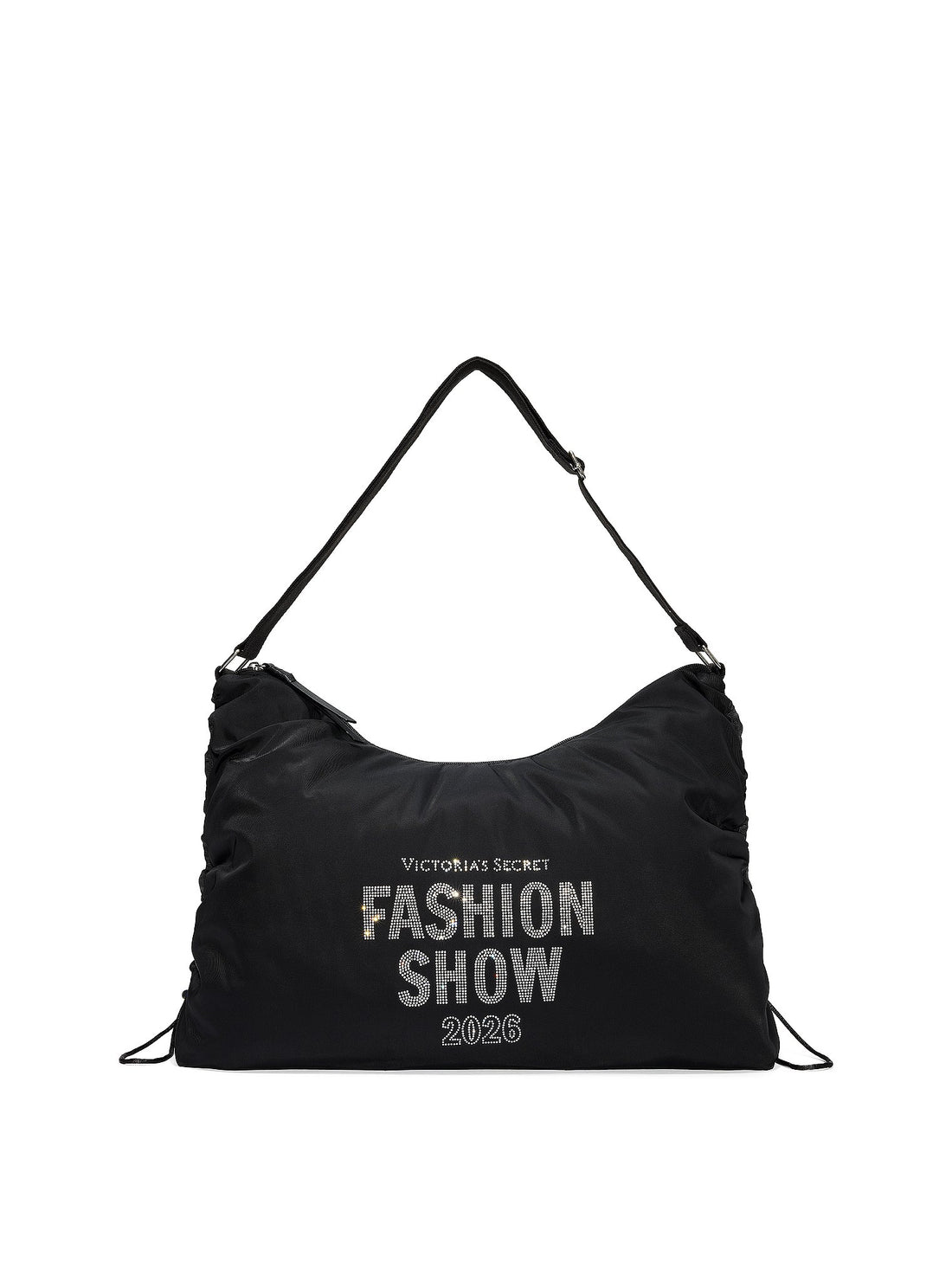 Victoria's Secret Fashion Show 2026 Shoulder Bag Black Nylon Silver Sparkle