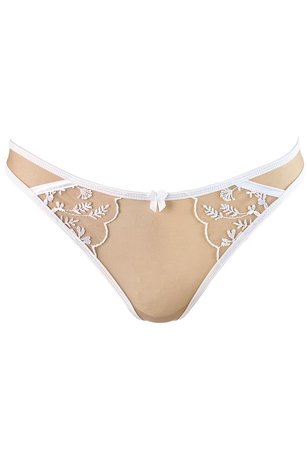 Duchessa Sheer G-String White/Nude