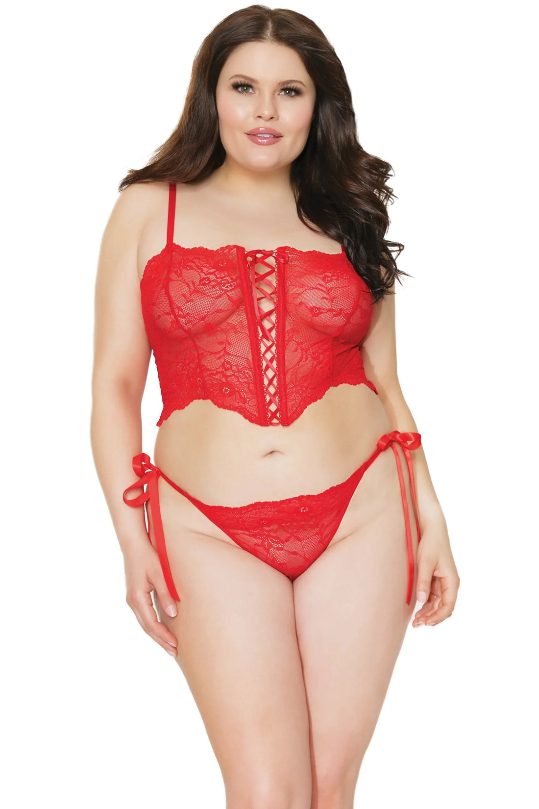 Coquette Queen Paint The Town Cami & Panty Set Red