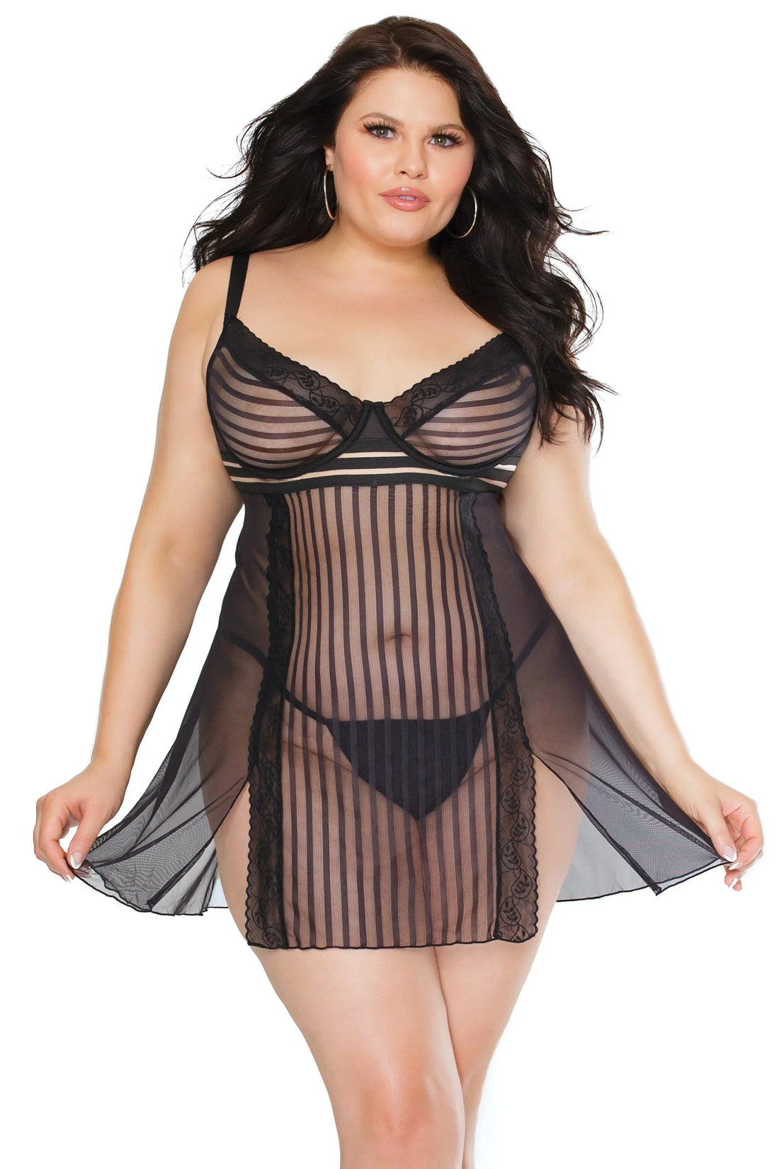 Coquette Queen Soul Connection Babydoll & G-String Black