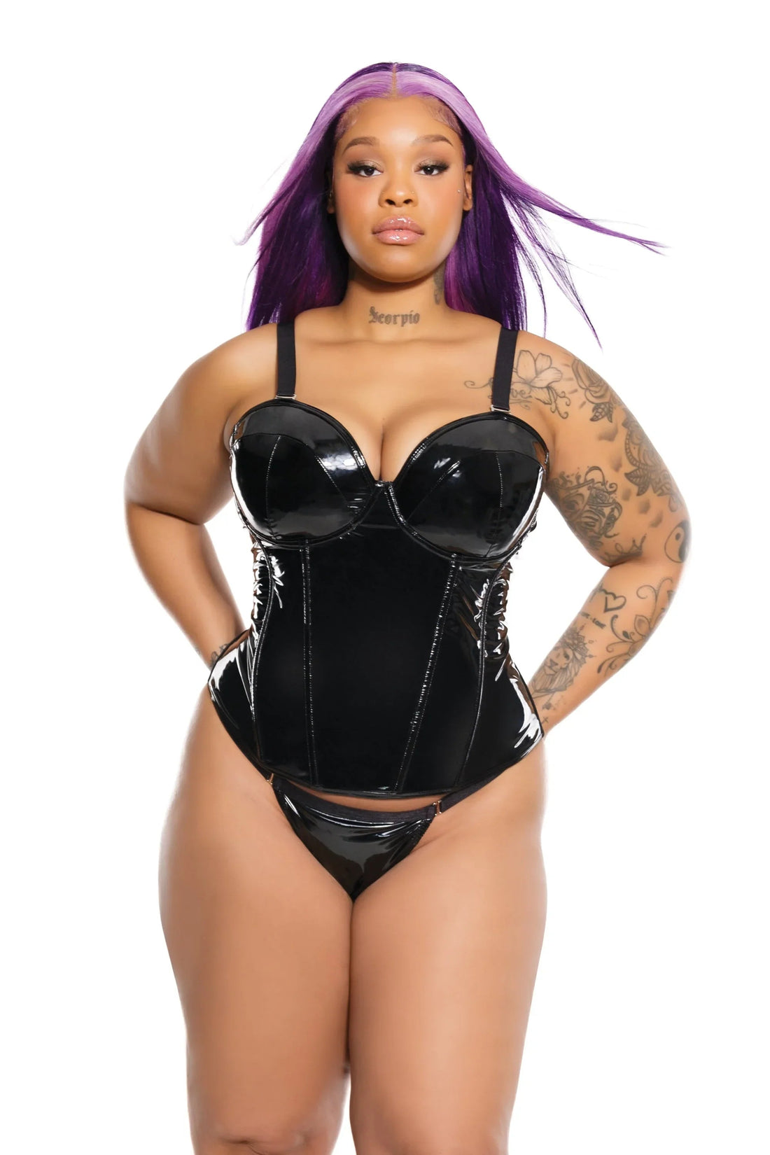 Coquette Queen Glossed Over Bustier Black