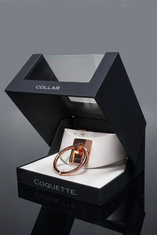 Coquette Pleasure Collection Adjustable Collar White/Rose Gold-Rebel Romance