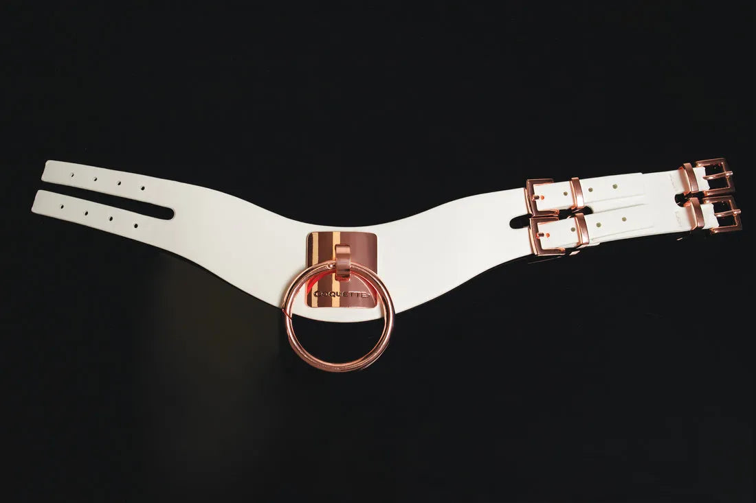 Coquette Pleasure Collection Adjustable Collar White/Rose Gold-Rebel Romance