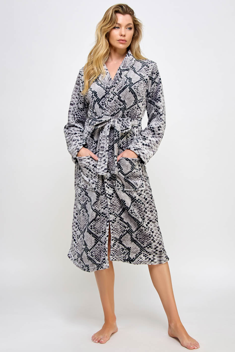 BeWicked Python Print Plush Payton Long Robe