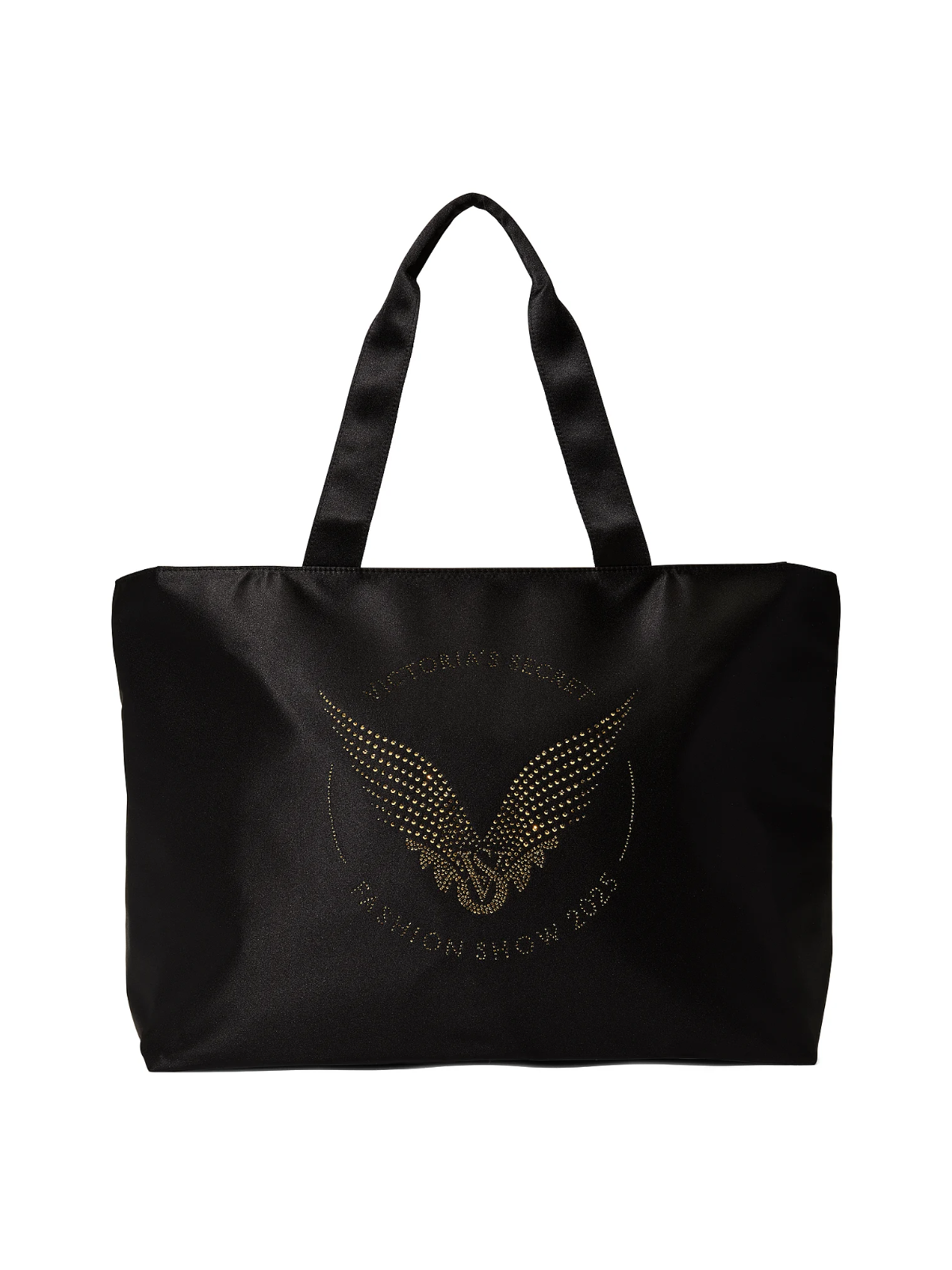 Victoria's Secret Fashion Show 2025 Tote Bag Black Nylon Gold Sparkle
