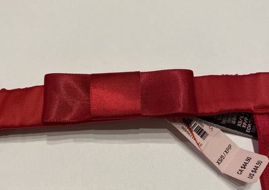 Victoria's Secret Garter Belt Lingerie Very Sexy Satin Red Bow XS / Small