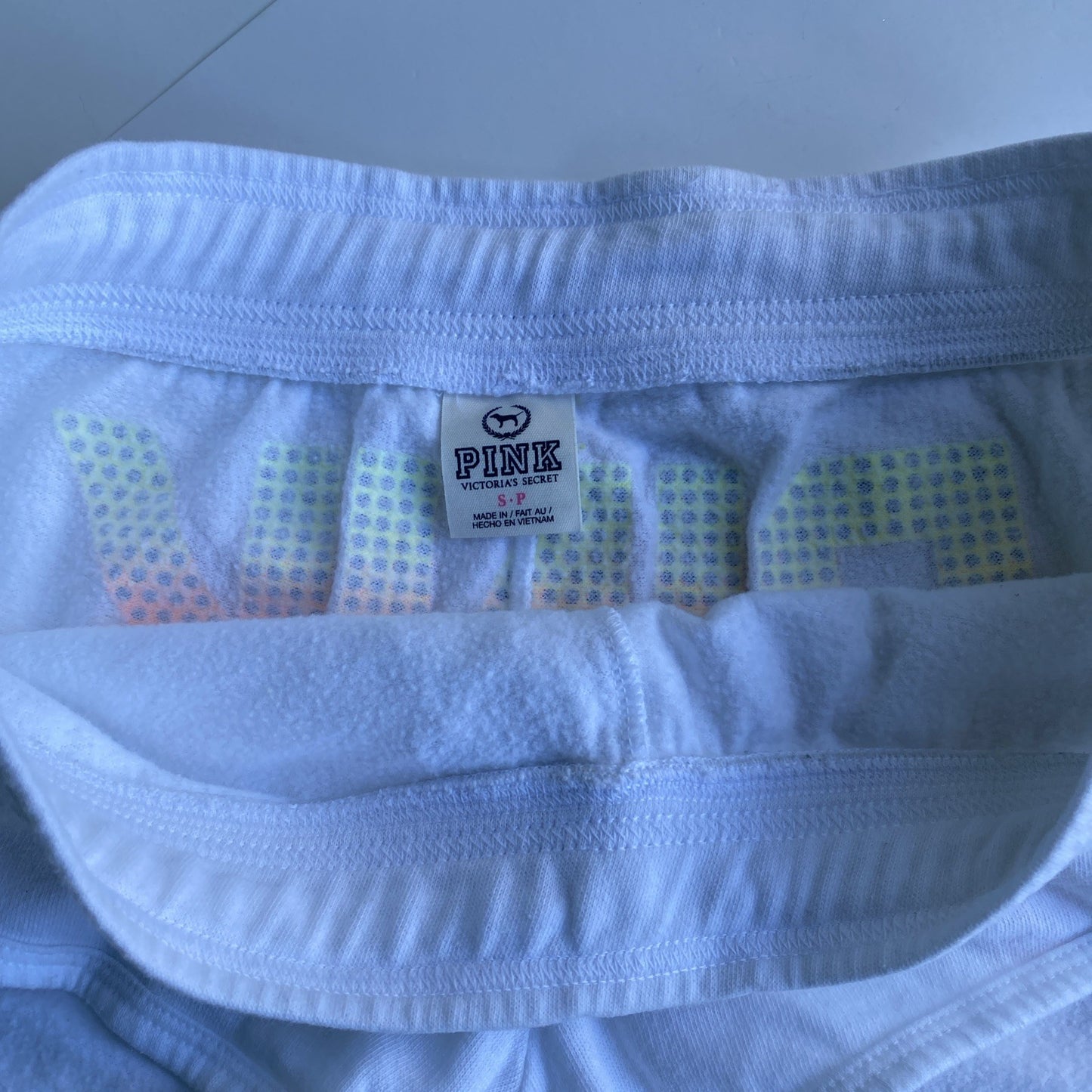 Victoria Secret PINK Ombre Rhinestone Logo Zipper Hoodie Shorts Set White