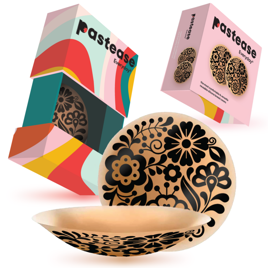 Pastease HALOS Silicone Floral Nipple Covers w/Travel Box - Bloom A-C Cup 10 or More Uses