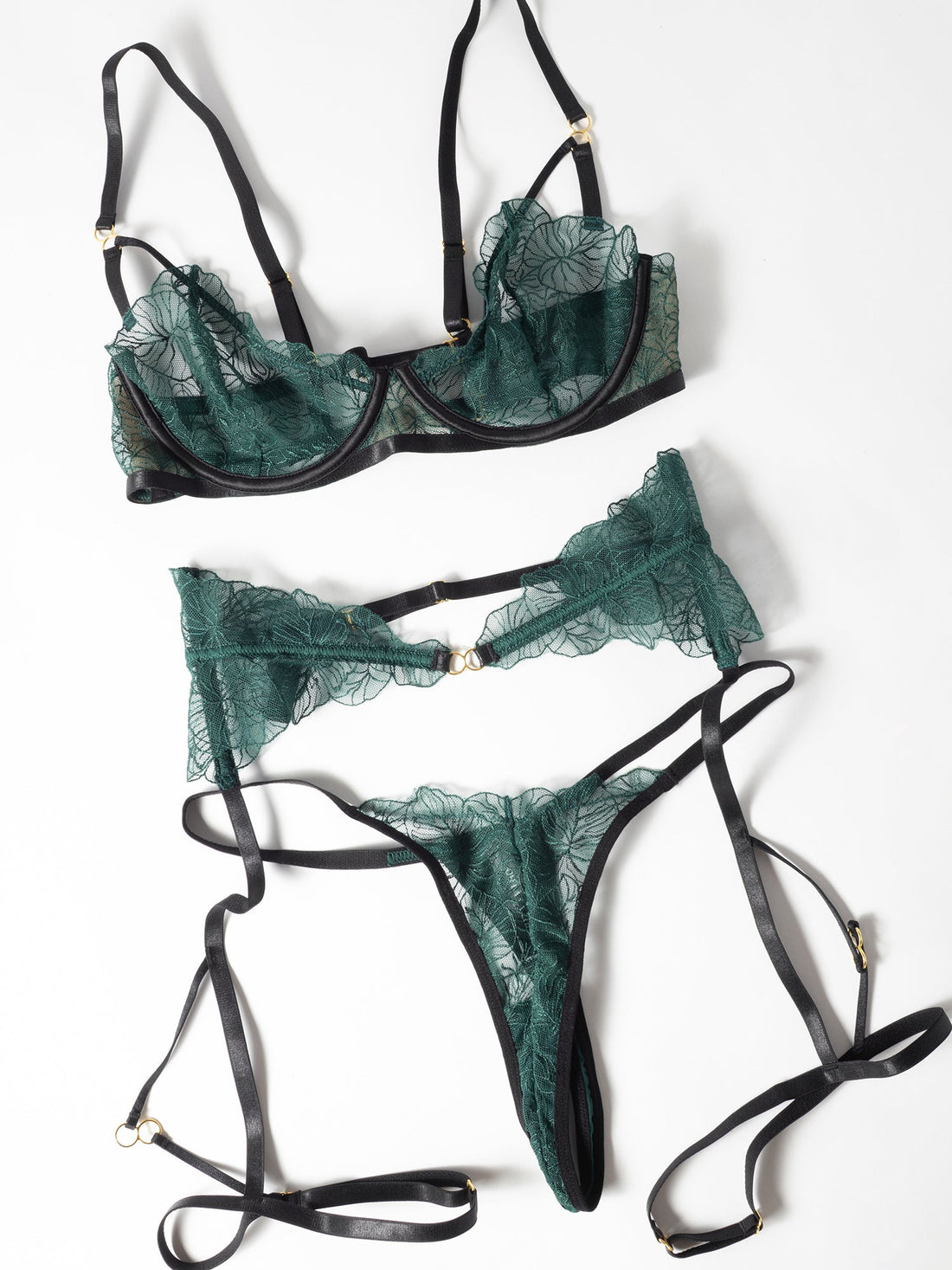 Anita See Through Embroidery Lace Bra Set