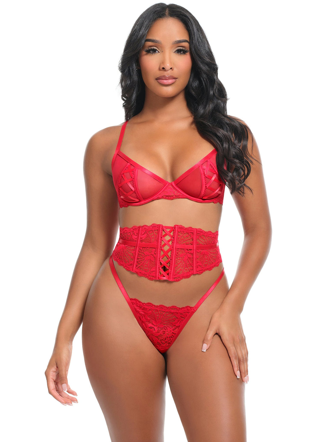 Oh la la Cheri Brielle Lace-up Bra Set