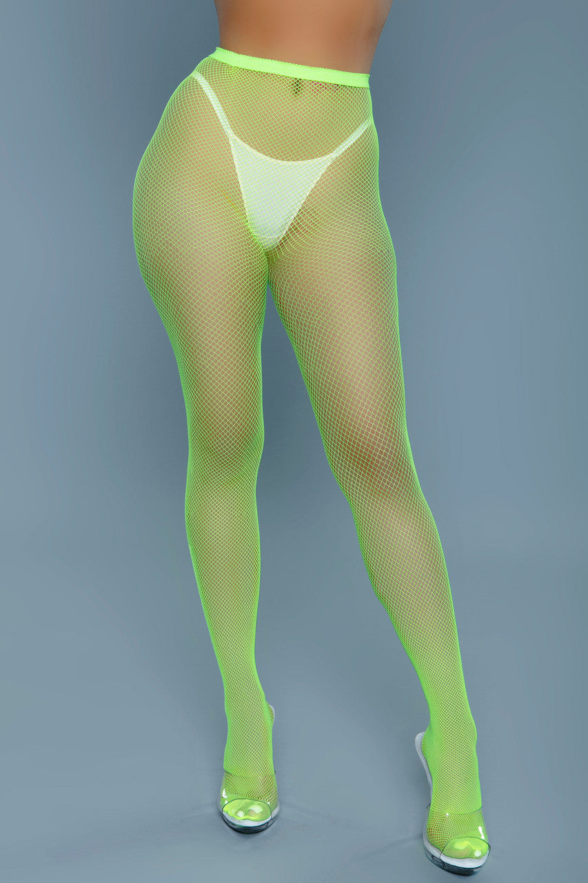 Be Wicked Up All Night Pantyhose Neon Green