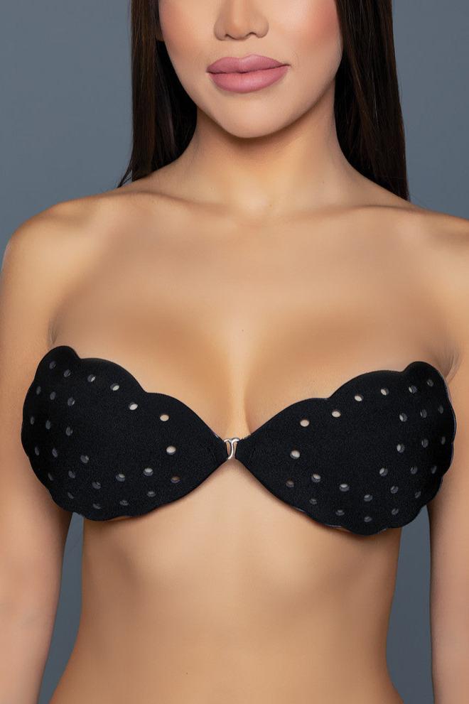 Be Wicked Scalloped Edge Bra Adhesive Black