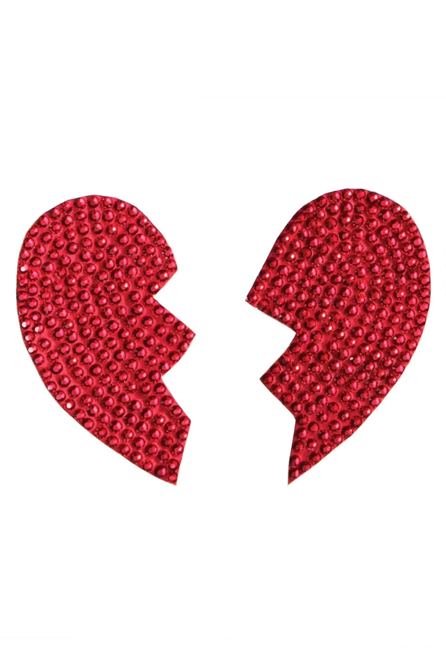 Coquette Red Rhinestone Broken Heart Reusable Pasties