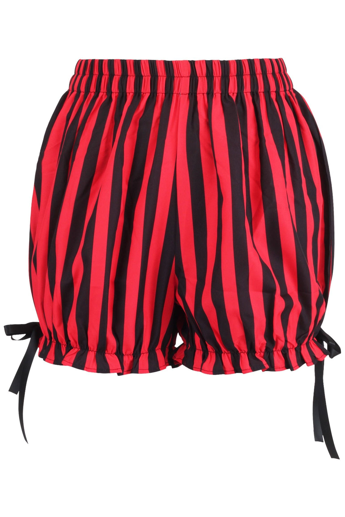 Daisy Corsets Top Drawer 2 PC Red/Black Striped Burlesque Steel Boned Corset & Bloomer Set