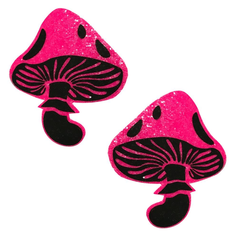 Neva Nude Super Sparkle Blacklight Toadstool Pasties - Pink