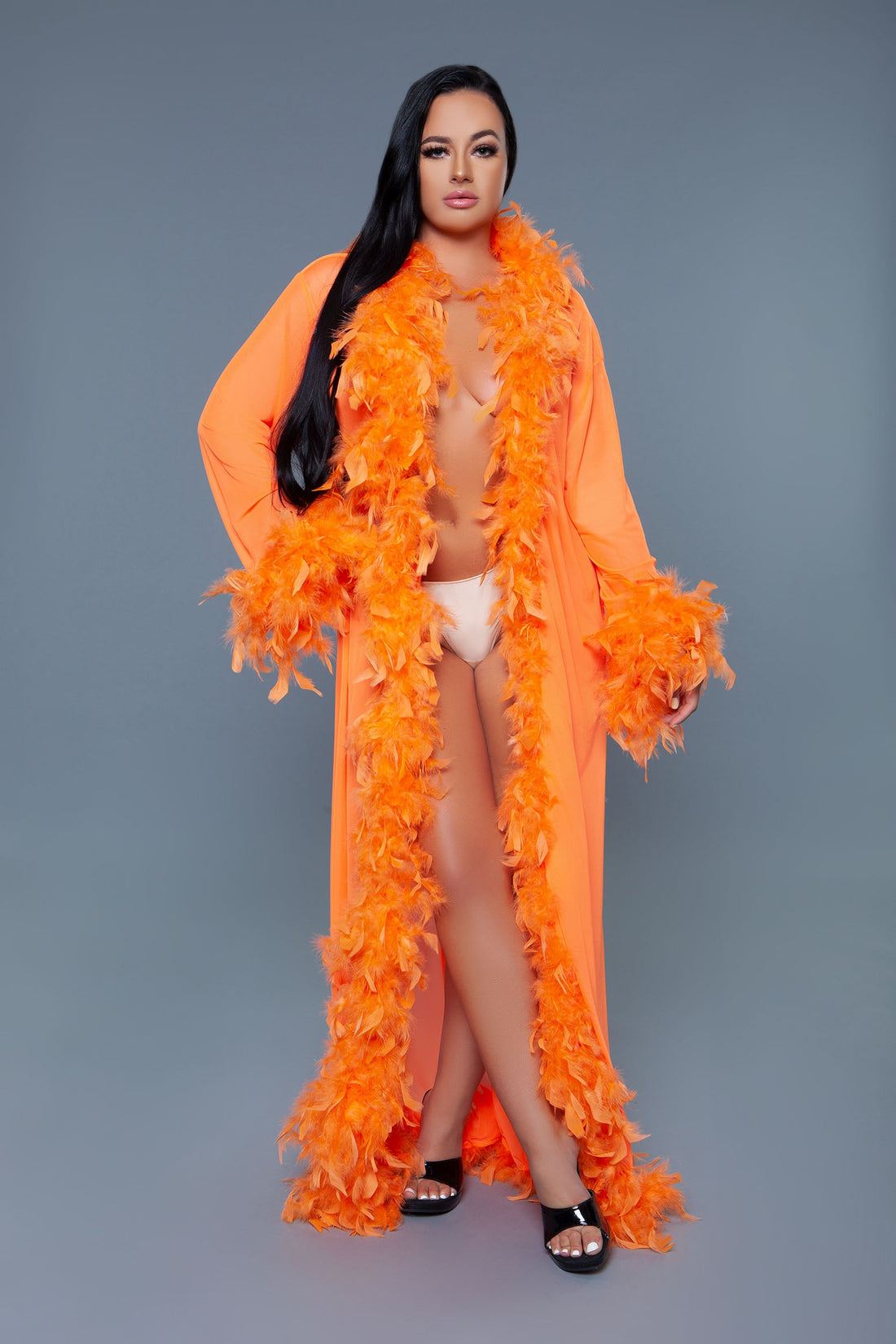 Be Wicked Glamour Robe Neon Orange