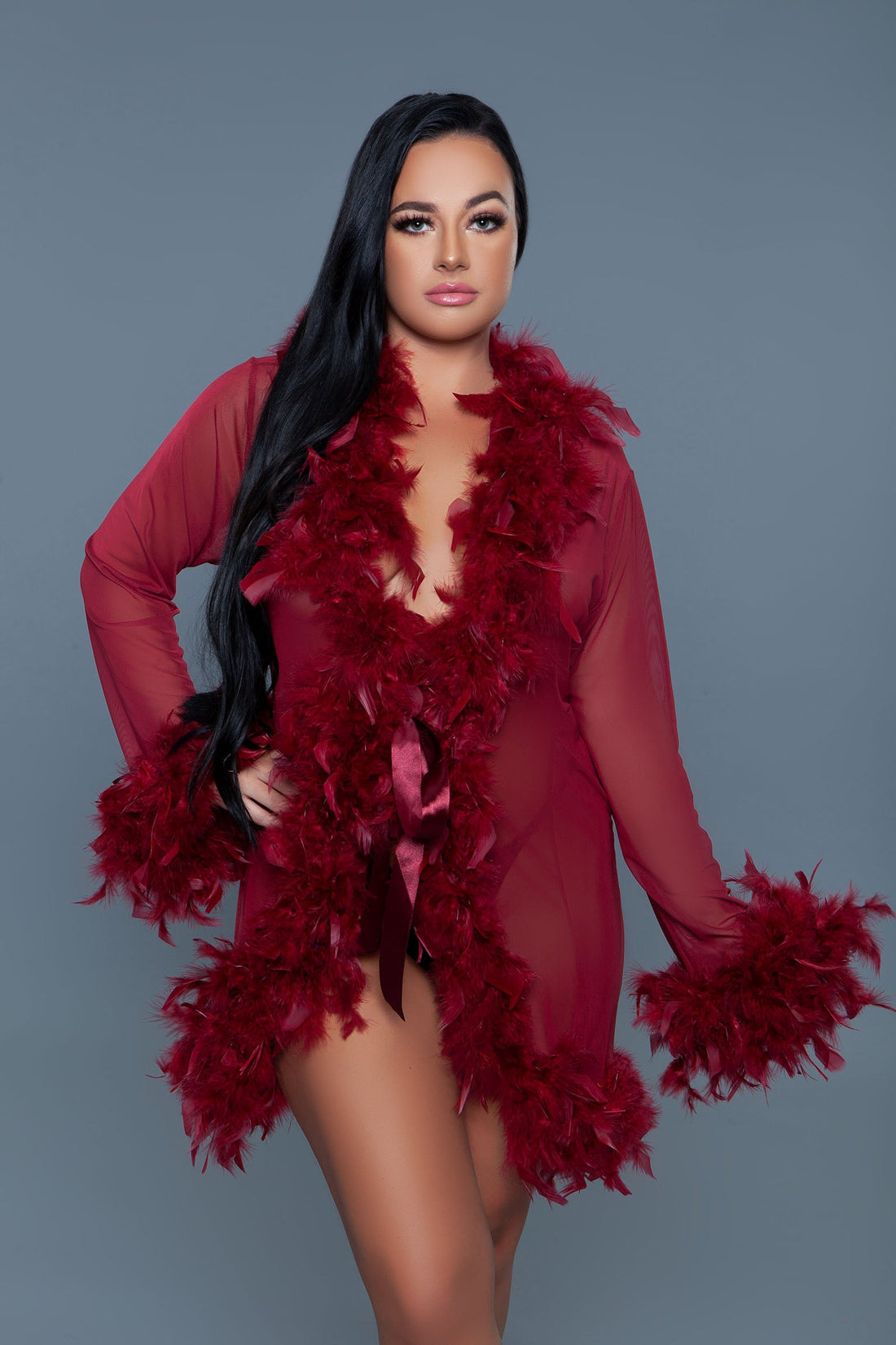 Be Wicked Lux Robe Maroon
