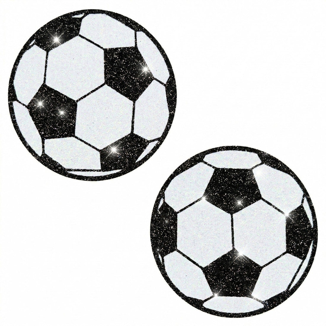 Neva Nude Soccer Ball Glitter Pasties - Black/White