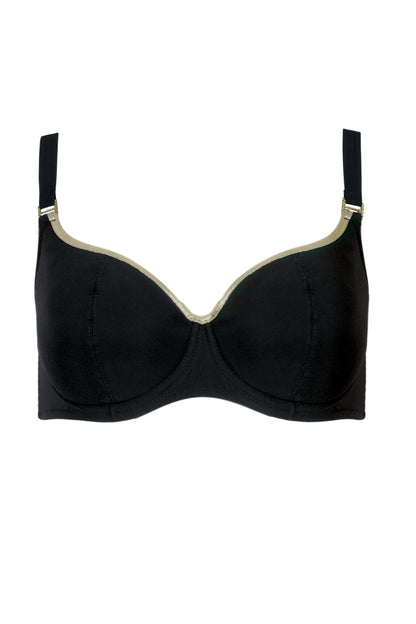 Axami Luxury Swimwear F105 Balconette Bikini Top Black/Gold