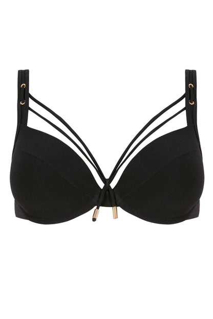 Axami Luxury Swimwear F155 Strappy Push-up Underwire Bikini Top Black