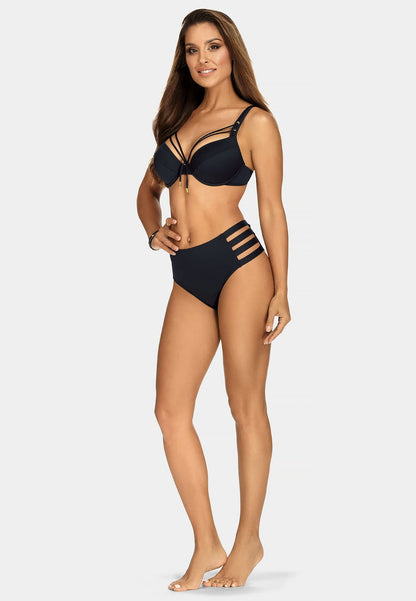Axami Luxury Swimwear F155 Strappy Push-up Underwire Bikini Top Black
