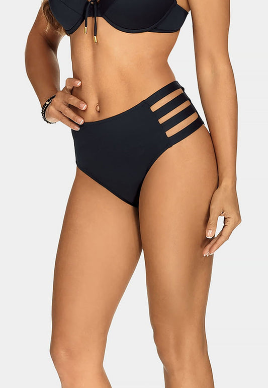 Axami Luxury Swimwear F202 High Waist Bikini Bottom Black
