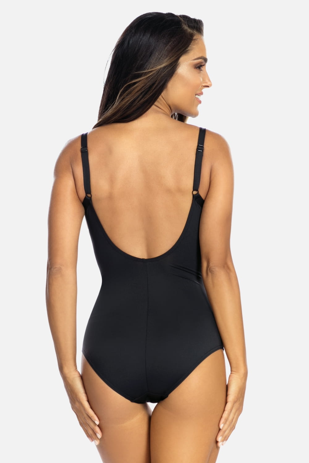 Axami Luxury Swimwear F30 Slimming One Piece Swimsuit Black/Silver