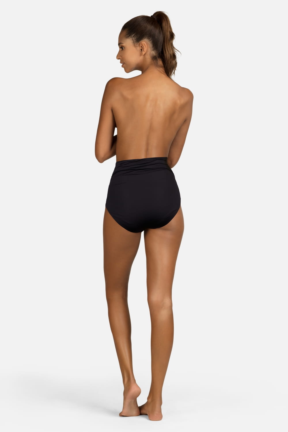 Axami Luxury Swimwear F46 High Waist Bikini Bottom Black