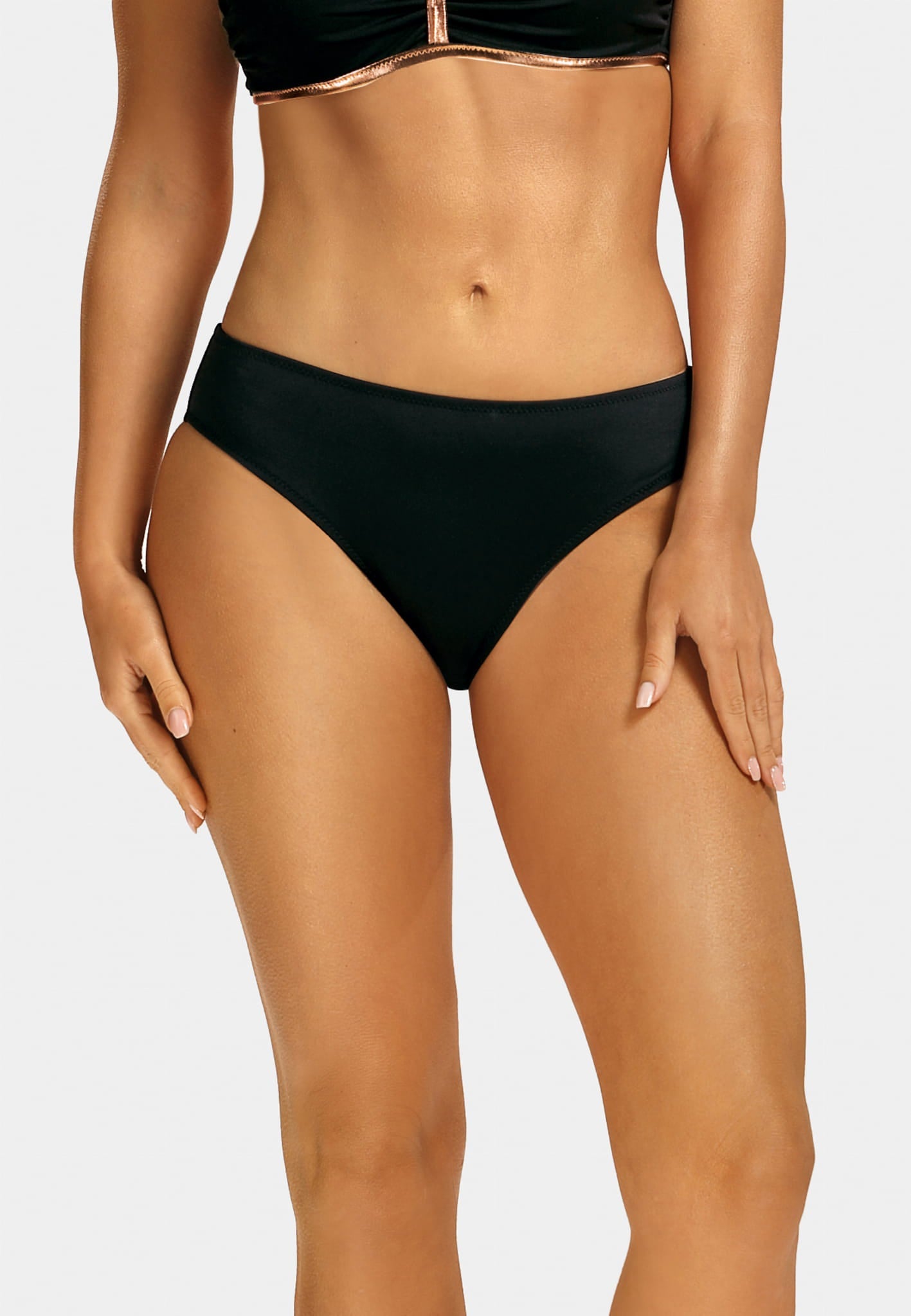 Axami Luxury Swimwear F47 Full Bikini Bottom Black