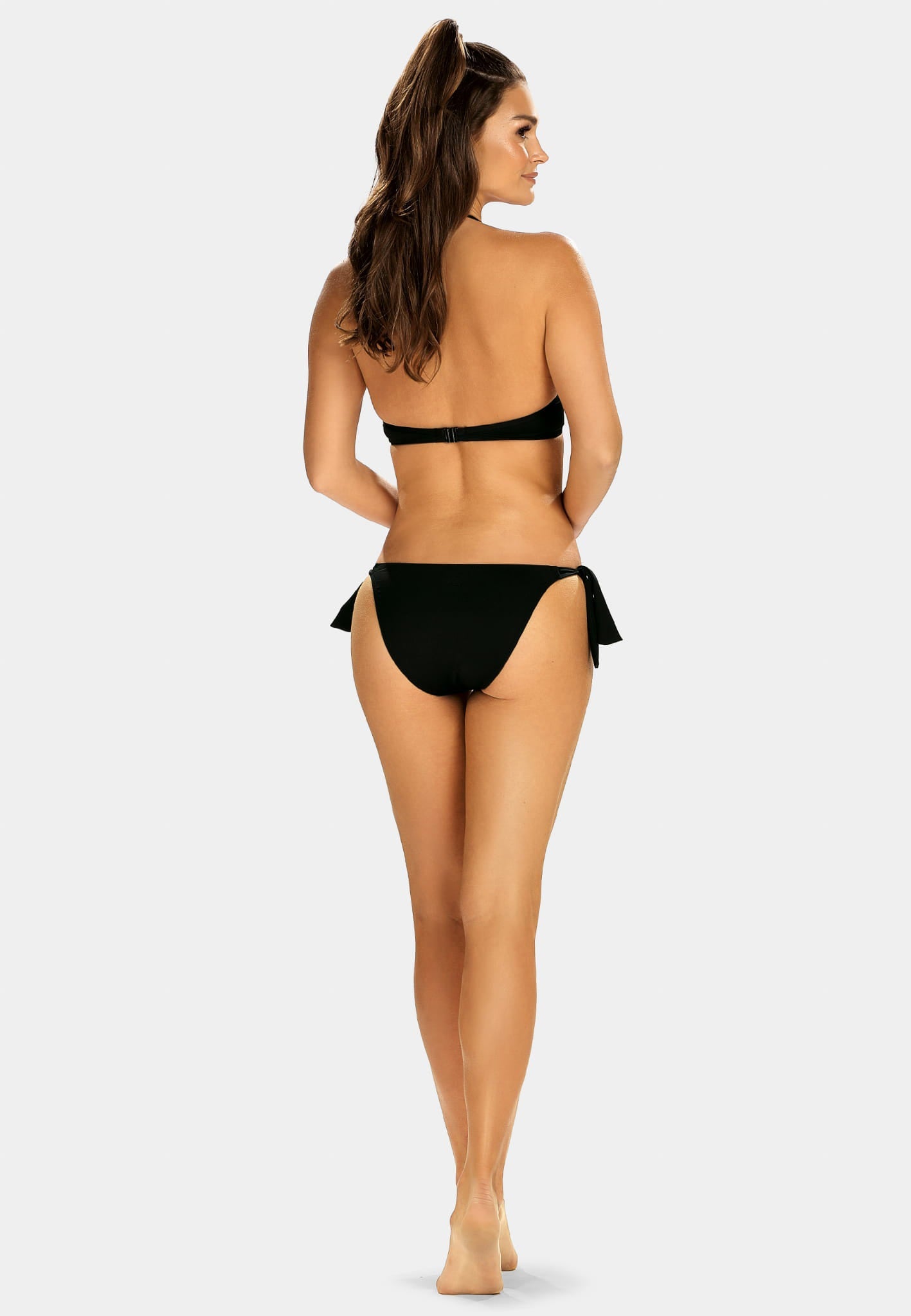 Axami Luxury Swimwear F49 Full Bikini Bottom Black