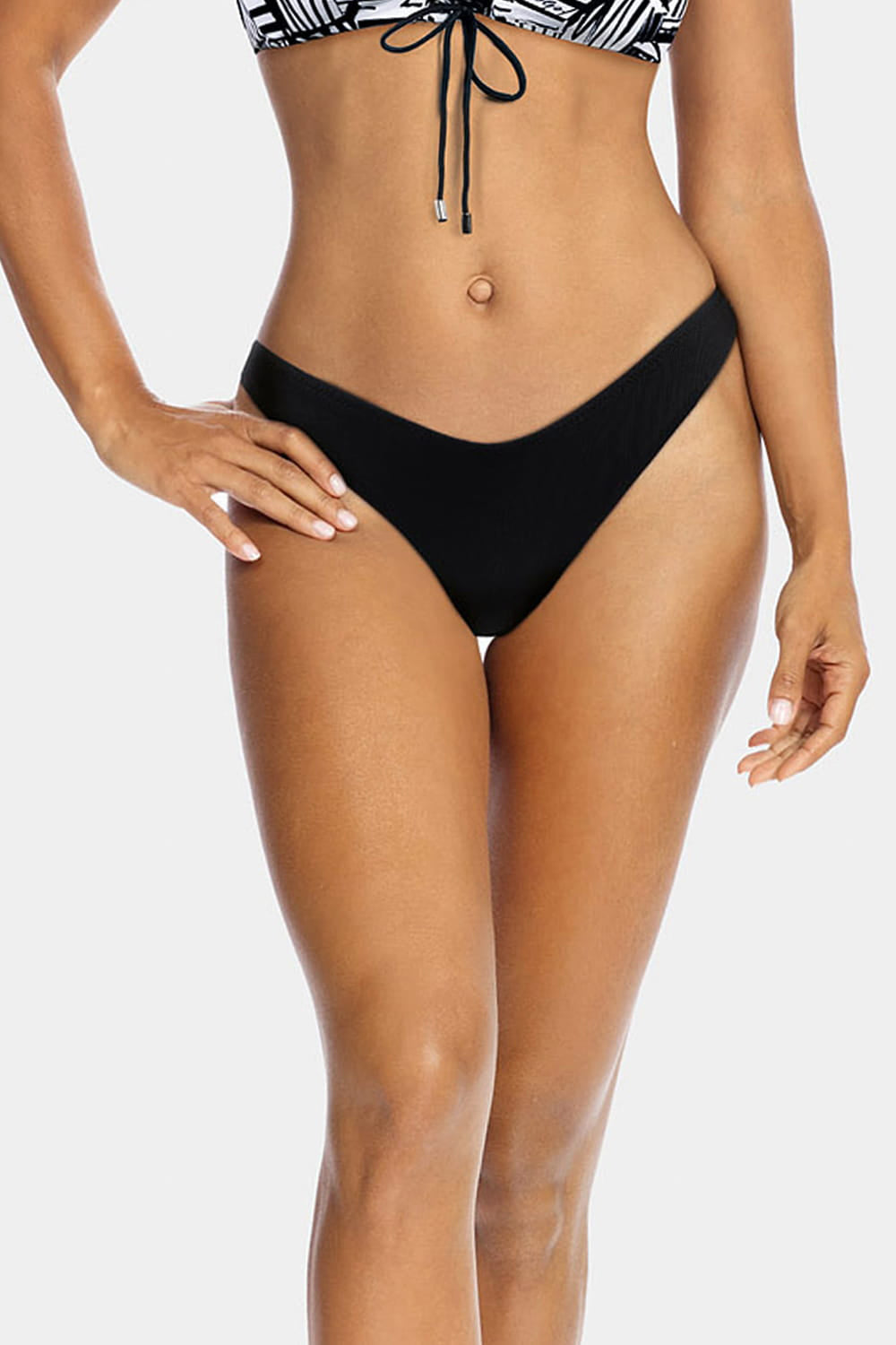 Axami Luxury Swimwear F50B Brazilian Bikini Bottom Black
