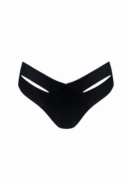Axami Luxury Swimwear FD217 Cutout Bikini Bottom Black