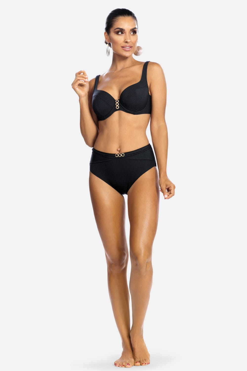 Axami Luxury Swimwear FG04E Underwire Bikini Top Black