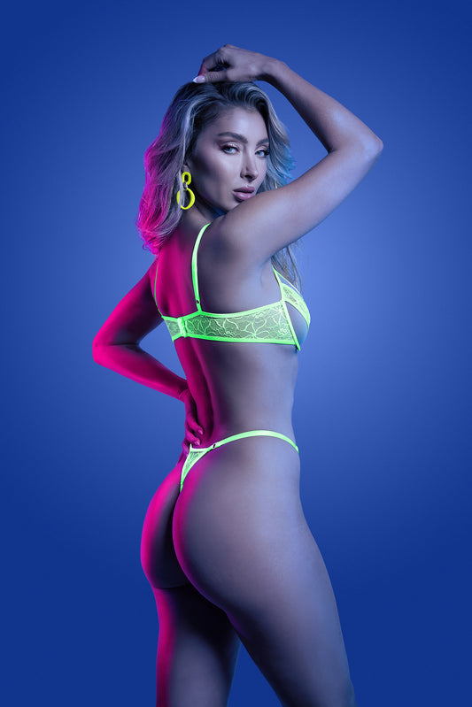 Fantasy Glow Black Light Mind Control Bra & Panty Set