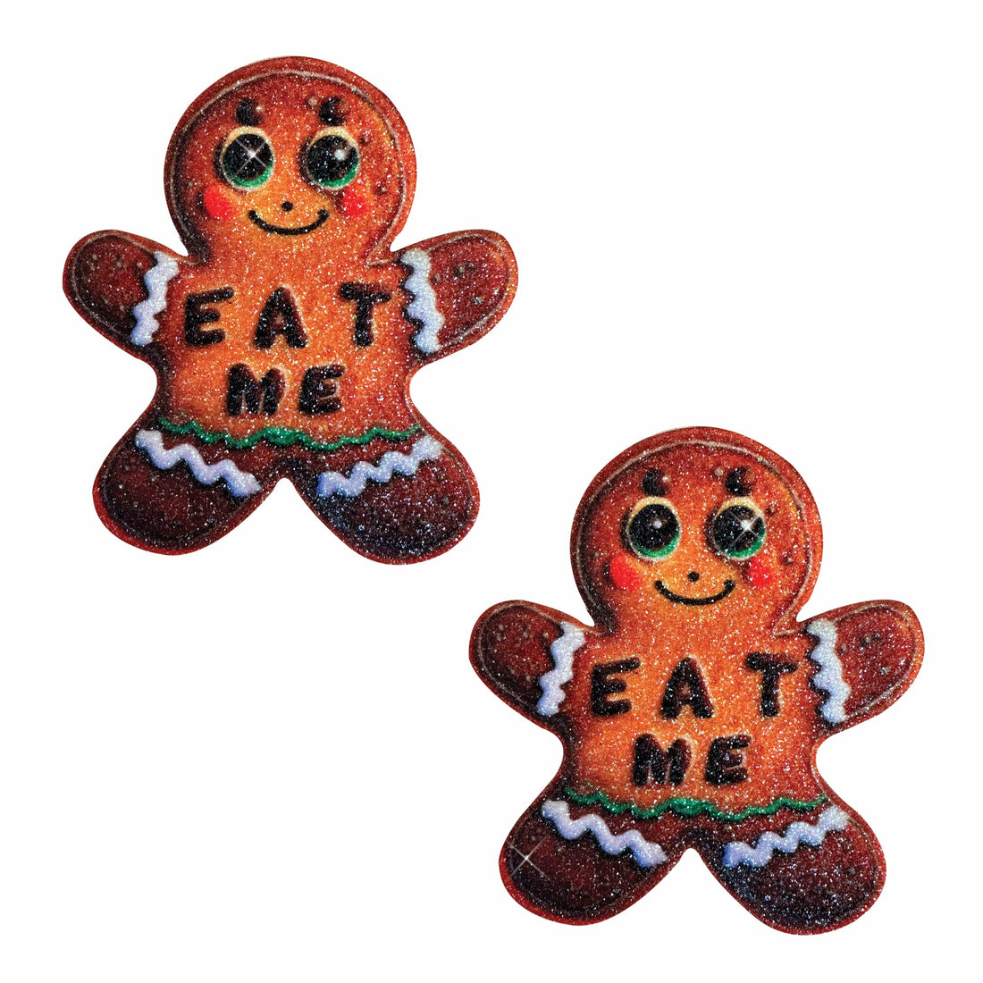 Neva Nude Yum Yum Gingerbread Man Glitter Pasties - Brown