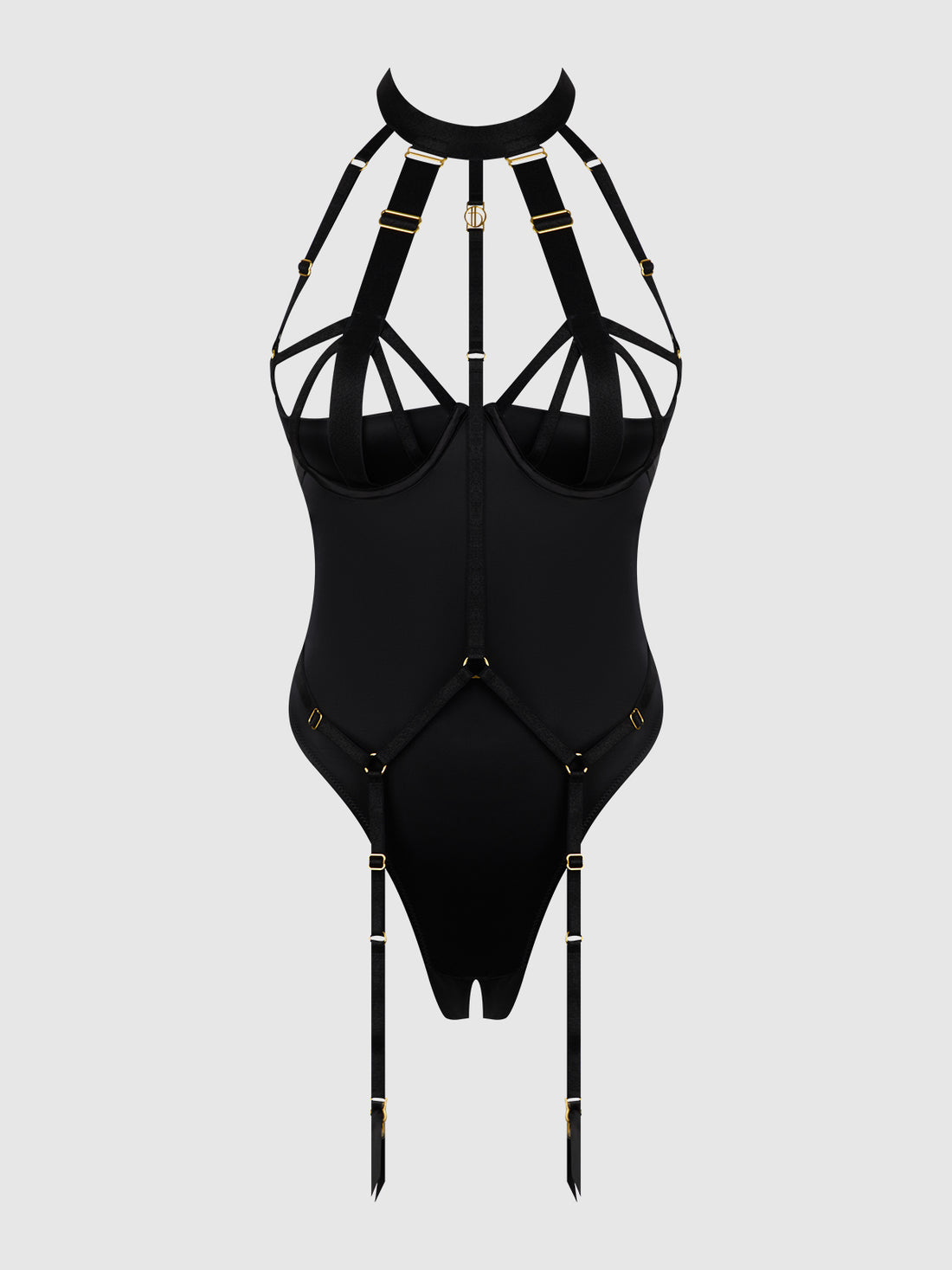 House of Desire Devon Micro Strappy Harness Teddy Black