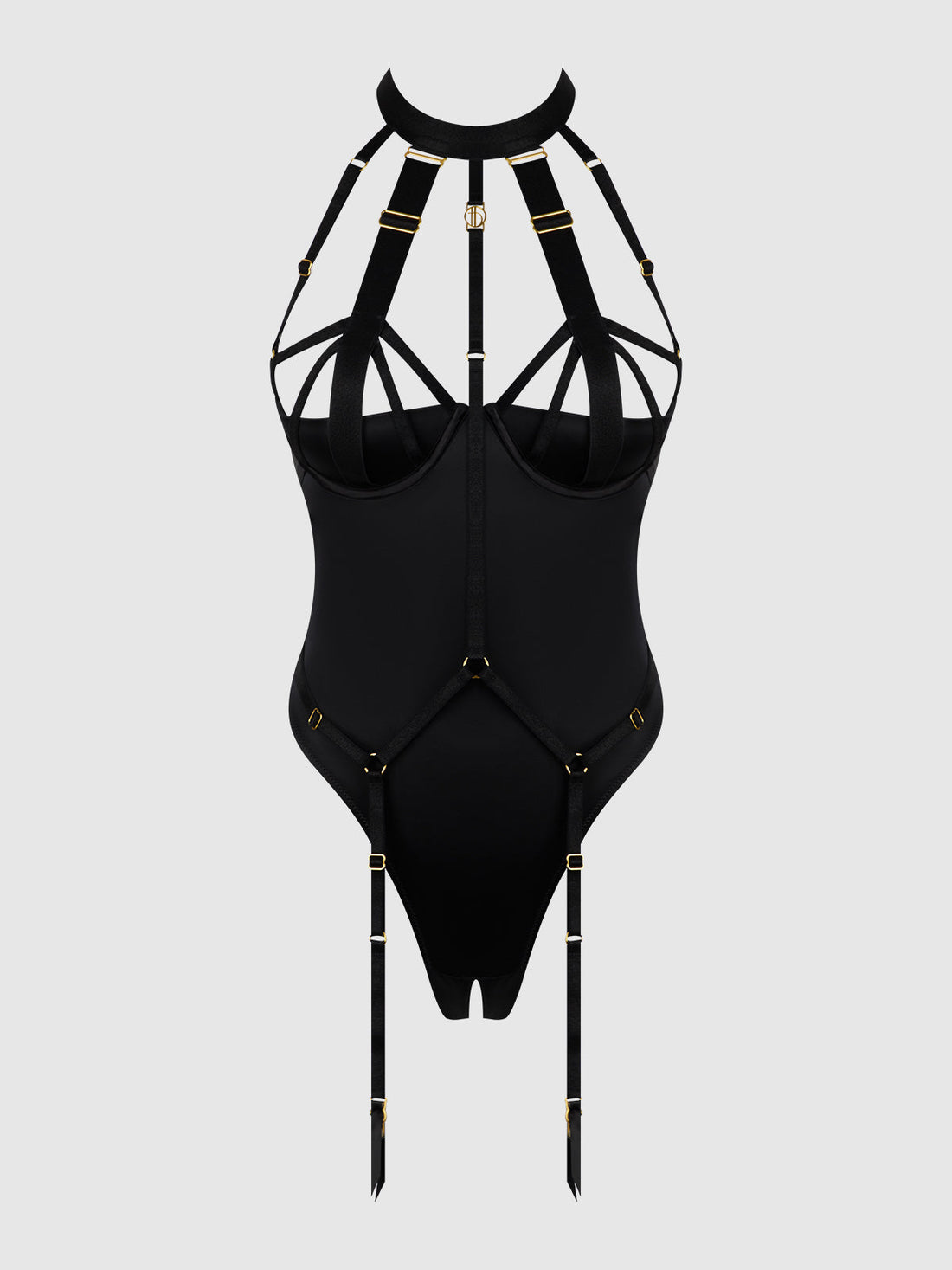 House of Desire Devon Micro Strappy Harness Teddy Black