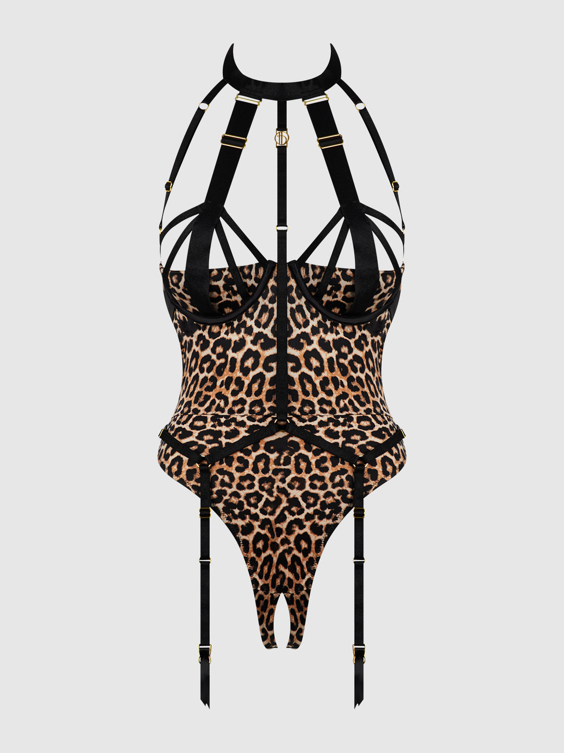 House of Desire Devon Micro Strappy Harness Teddy Leopard