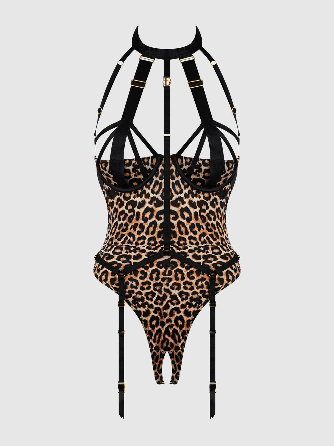 House of Desire Devon Micro Strappy Harness Teddy Leopard