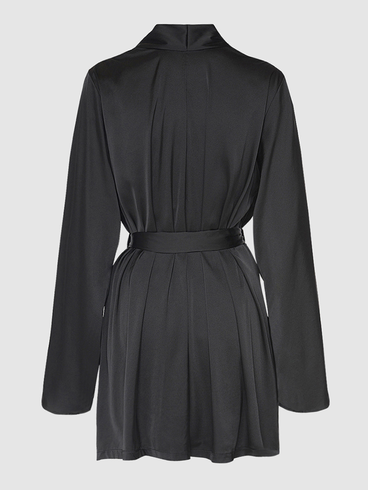 House of Desire Brigeta Short Satin Robe Black