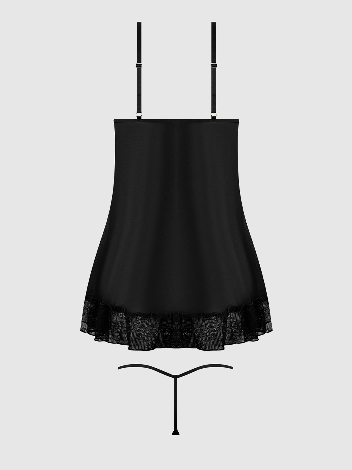 House of Desire Kiki Lace Babydoll Set Black