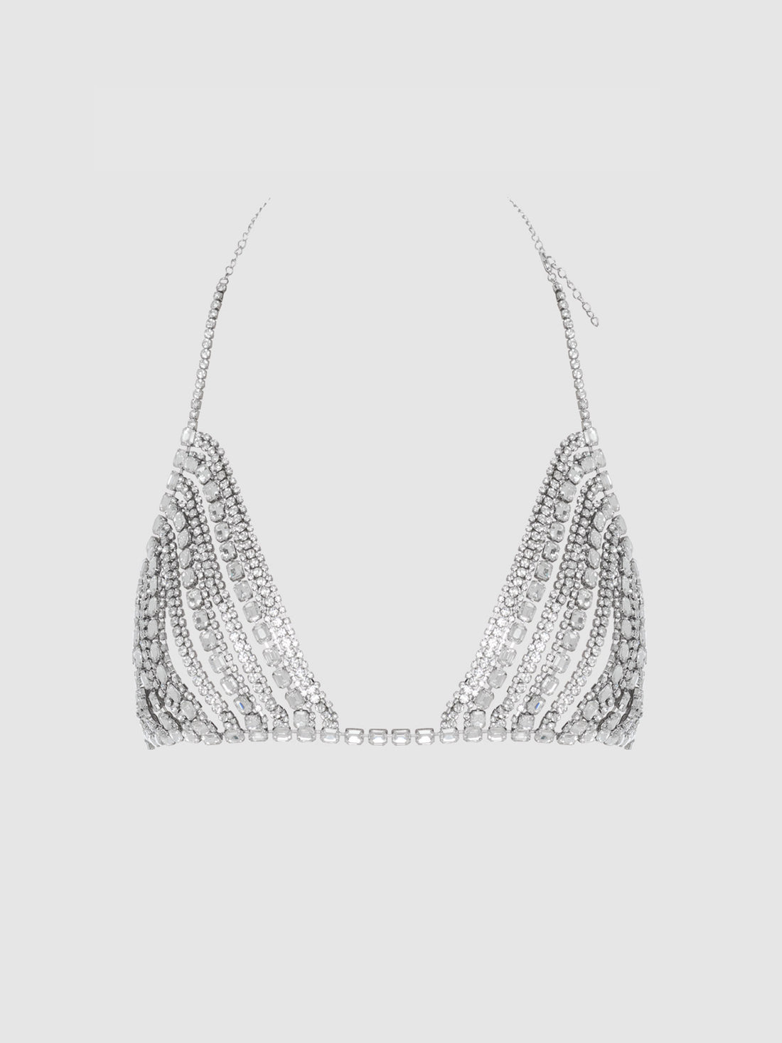 Rhinestone Multi Stone Bra Silver