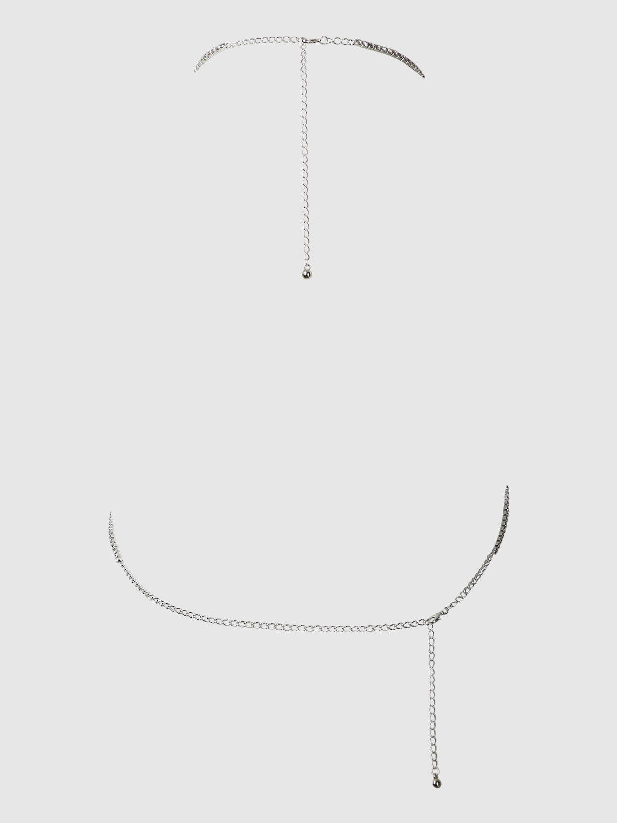 House of Desire Rhinestone Swirl Knot Bralette Bra Silver