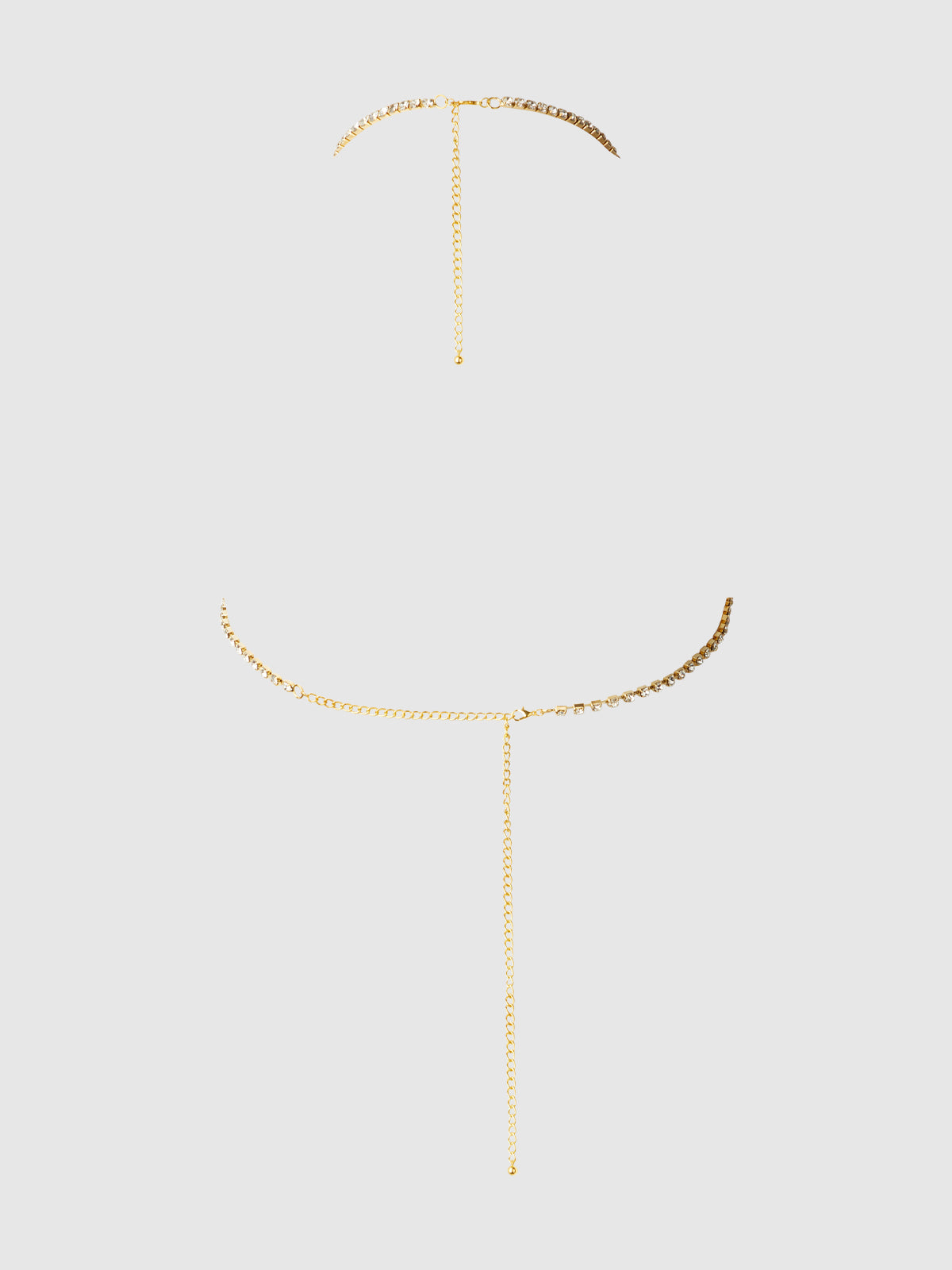 House of Desire Rhinestone Fringe Cropped Cami Top Gold