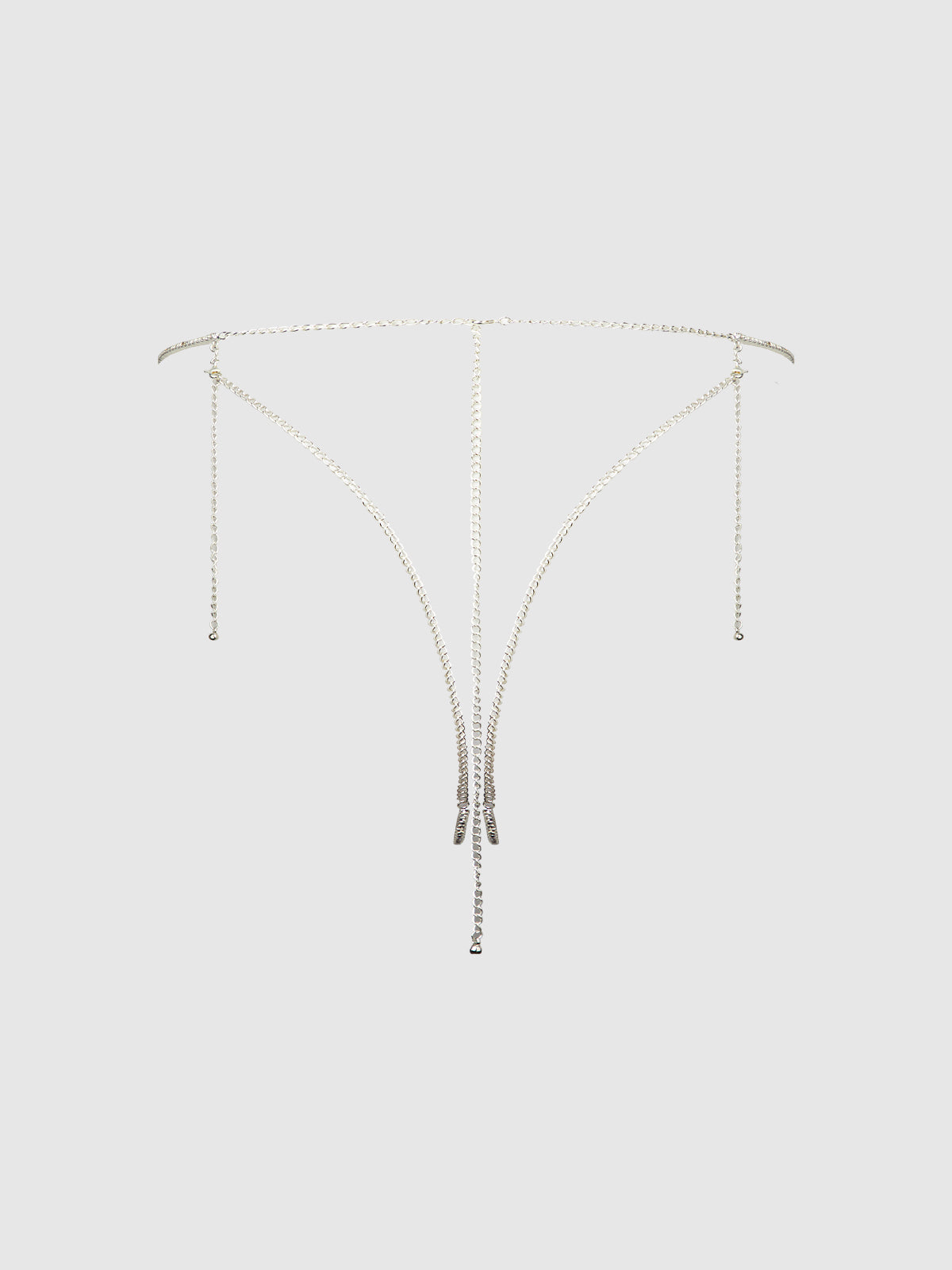 House of Desire Rhinestone & Pearl Butterfly Panty Silver