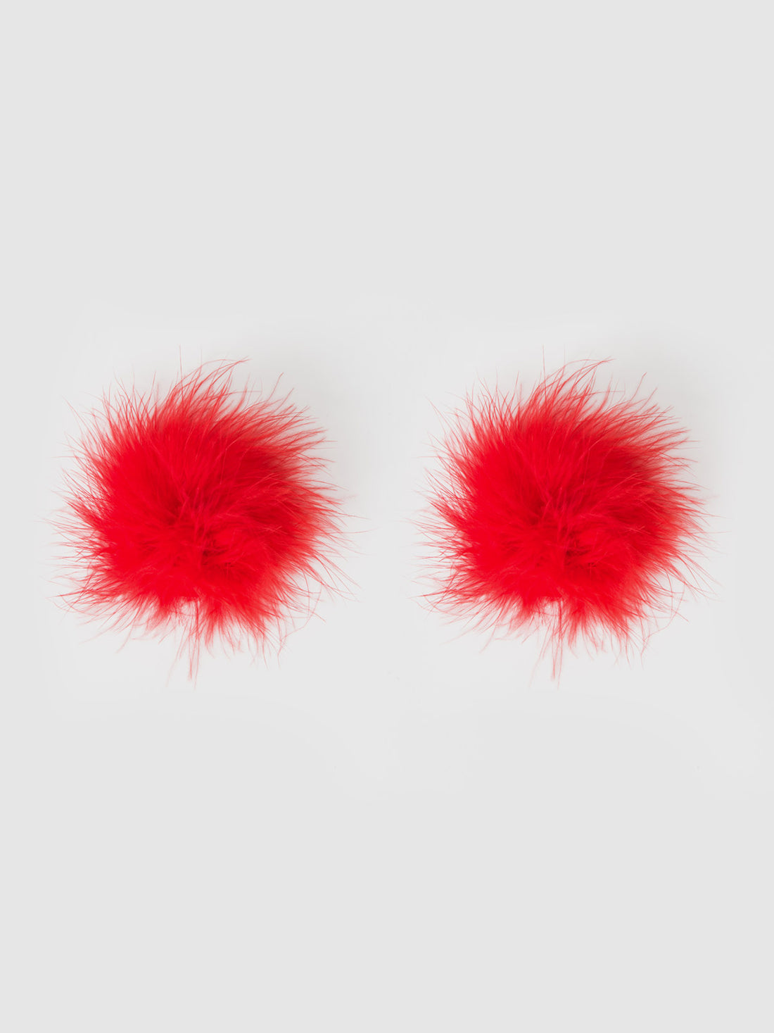 House of Desire Round Feather Pasties Crimson Red
