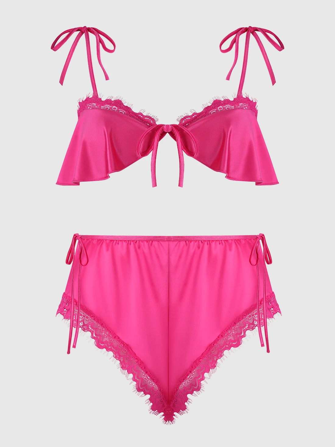 House of Desire Issadora Oilslick & Lace Drop Off Flounce Top & Panty